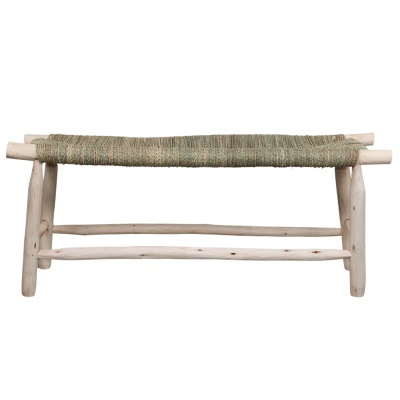 Banco Fasi, madeira de louro/corda, 120x45