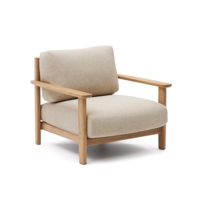 Cadeirão Tiran, exterior, madeira teca, bege