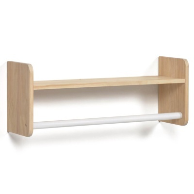 Estante de parede infantil, pinho, lacado, 53x20