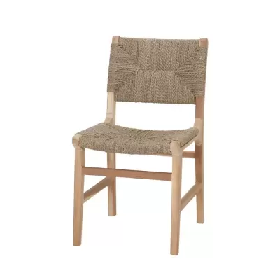 Cadeira em madeira teca e fibras naturais Juno