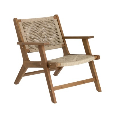 Cadeirão Greek, exterior, madeira acácia/corda poliéster