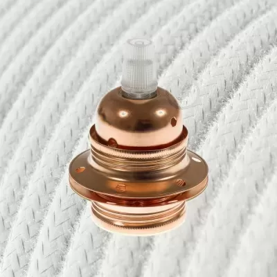 Kit Cabo Elétrico Branco com Casquilho Cobre