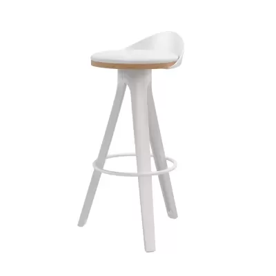 Banco alto com assento em madeira acolchoado Duke 68cm