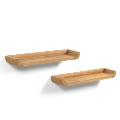 Prateleiras de parede Chamel, madeira teca, (Conj.2)