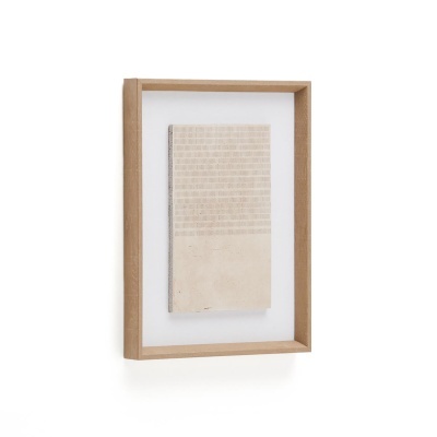 Quadro Sorinas, abstrato, linho, bege, 30x40