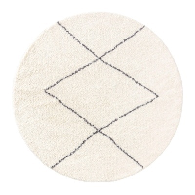 Tapete Beno, poliéster, felpudo, creme, Ø160