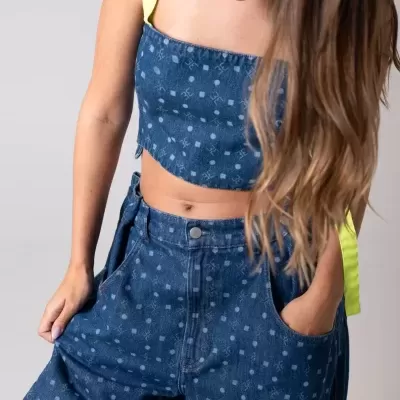 Jeans Flex One monograma - 100% ALGODÃO (MESHMESS)