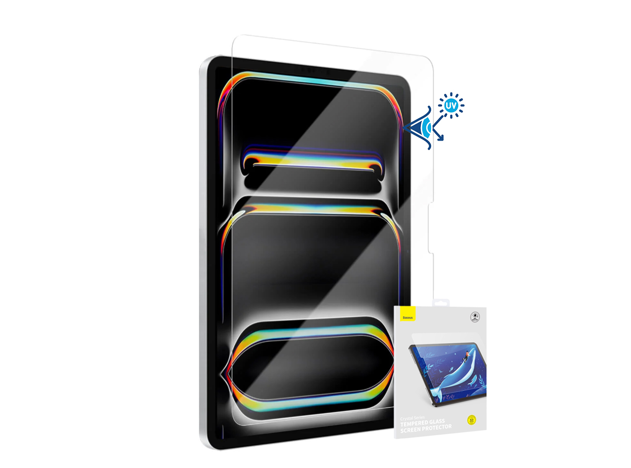 Película de Protecção de Ecrã em Vidro Temperado Baseus Anti Luz-azul para iPad Pro 13'' Protetor de ecrã em vidro temperado para tablet com embalagem branca