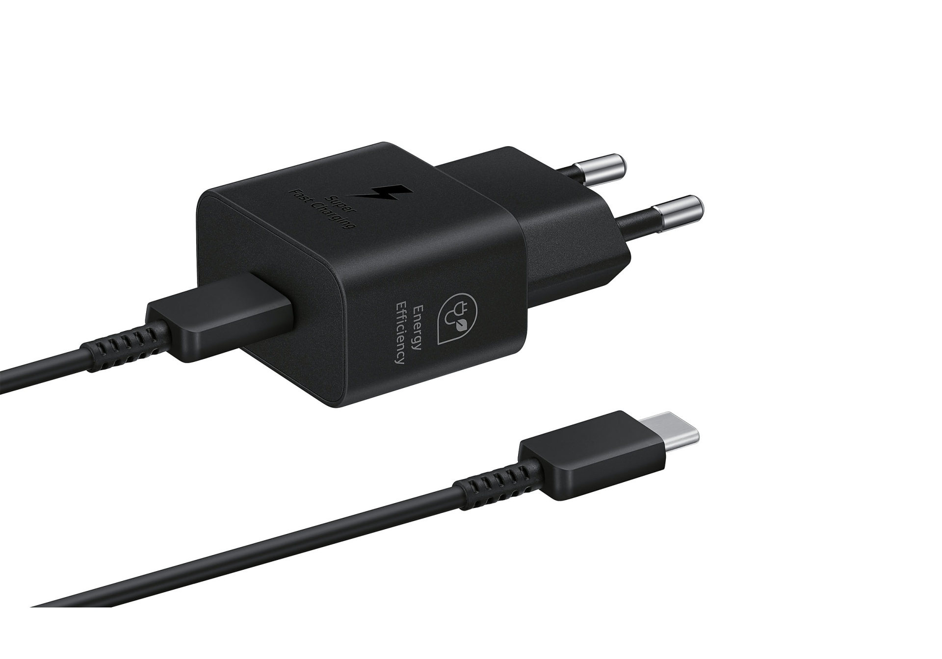 Carregador / Adaptador de carregamento 25W Samsung (com cabo) - Preto Carregador / Adaptador de carregamento 25W Samsung (com cabo) - Preto