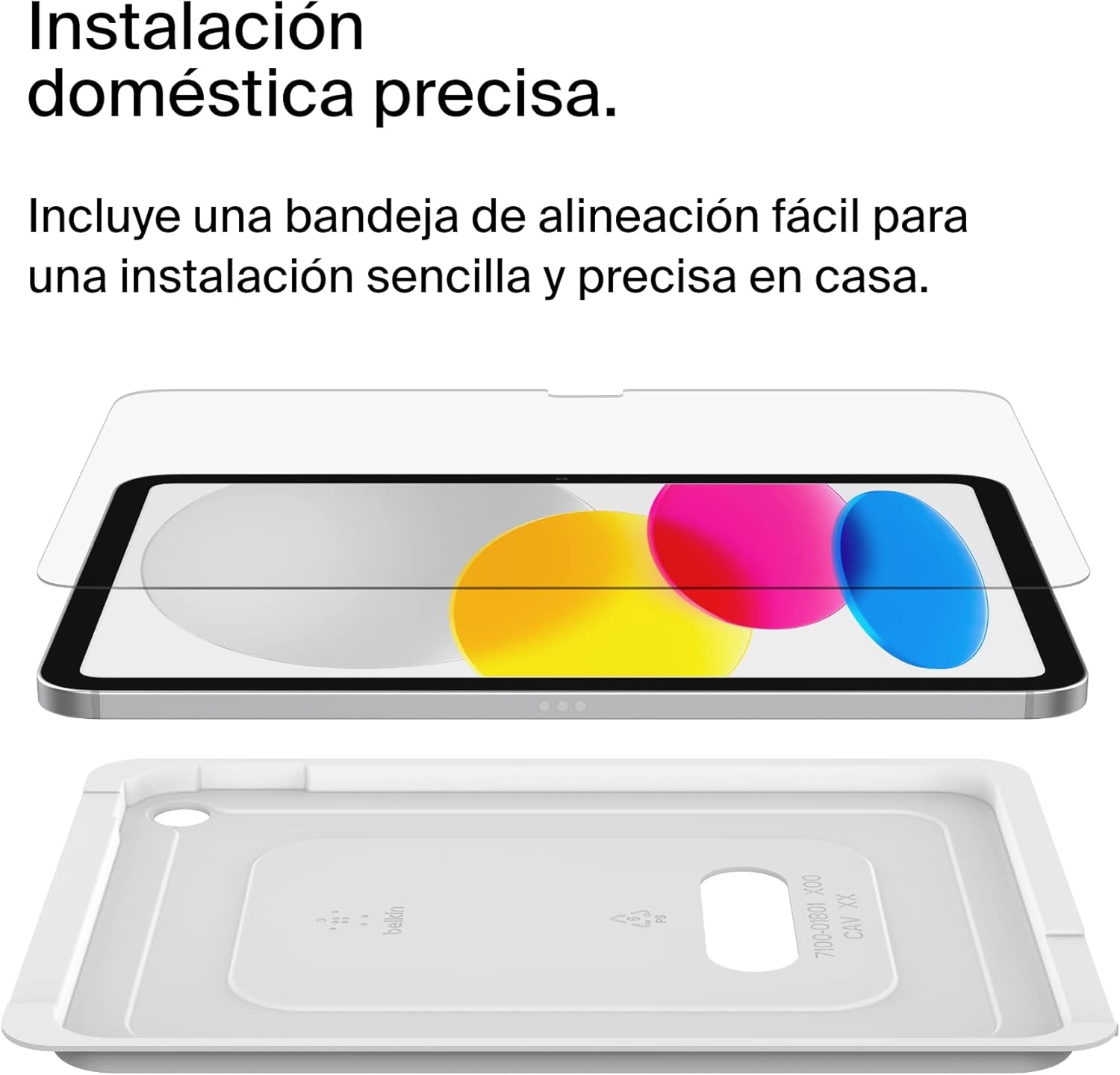 Película de Protecção de Ecrã em Vidro Temperado Belkin ScreenForce para iPad 10.9" Protetor de ecrã transparente e bandeja de alinhamento branca para telemóvel