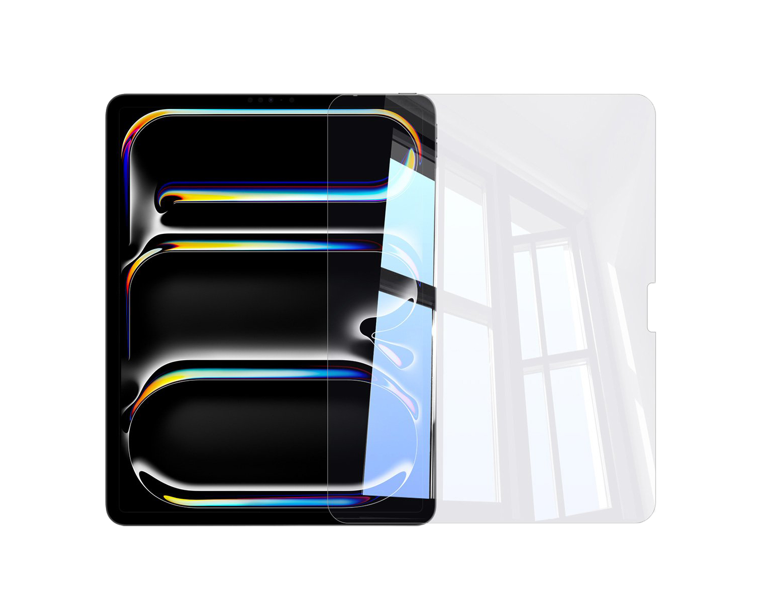 Película de Protecção de Ecrã em Vidro Temperado Baseus Anti Luz-azul para iPad Pro 13'' Tablet preto com película protetora transparente