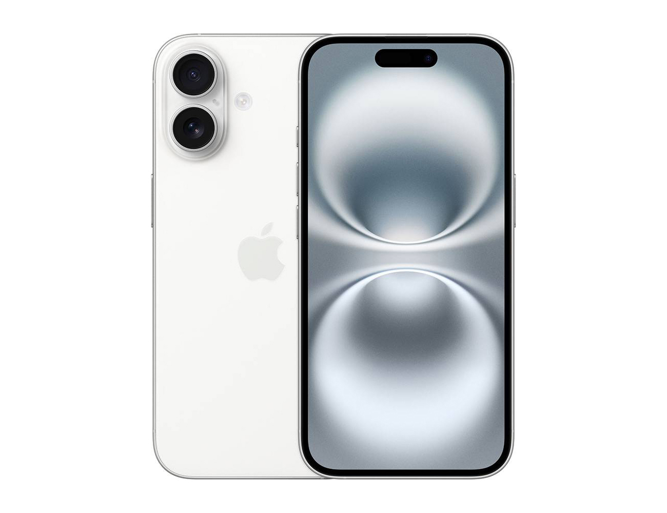 Smartphone branco com duas câmaras traseiras e ecrã frontal ativo