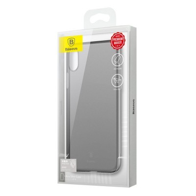 iPhone XS Max Capa Ultra Fina Baseus Wing - Preto Transparente iPhone XS Max Capa Ultra Fina Baseus Wing - Preto Transparente