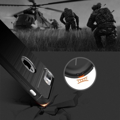 Capa Silicone Carbono Híbrida para iPhone