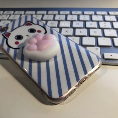 iPhone 7/8 Capa Silicone 4D Squishy Paw iPhone 7/8 Capa Silicone 4D Squishy Paw