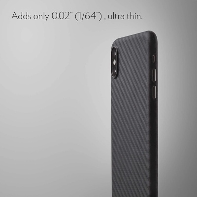 Capa preta para smartphone ultra fina com padrão de fibra de carbono