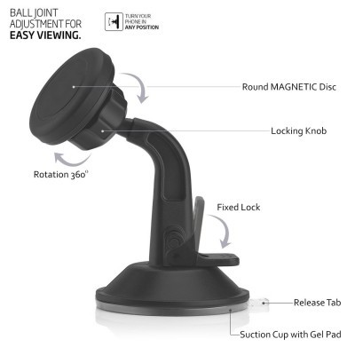 Suporte Magnético 360º Universal com ventosa