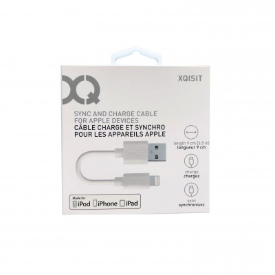 Cabo Lightning para USB 9cm XQISIT  *MFI