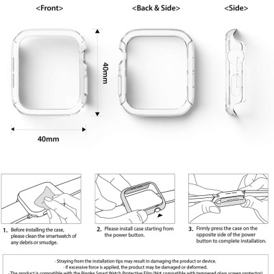 (Pack 2) Capa Ringke Slim Clear para Apple Watch (44mm) (Pack 2) Capa Ringke Slim Clear para Apple Watch (44mm)