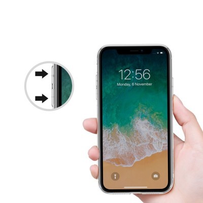 Smartphone com ecrã tátil e moldura prateada mostrando a data 6 de novembro