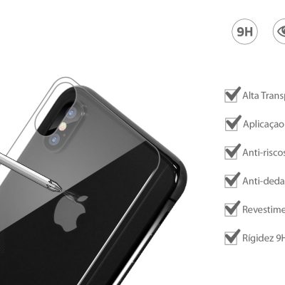 Películas de Protecção Traseira em Vidro Temperado iPhone X/XS Películas de Protecção Traseira em Vidro Temperado iPhone X/XS