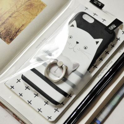 iPhone 6/6S Capa Maoxin Cat Thief (Capa + Ring Holder + Notebook + Estojo)