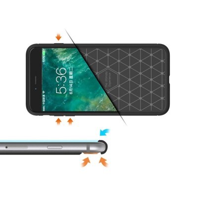 Capa Silicone Carbono Híbrida para iPhone