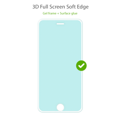 Películas de Protecção de Ecrã em Vidro Temperado 3D Full Screen Soft Edge iPhone 6/6S Plus - Branco Películas de Protecção de Ecrã em Vidro Temperado 3D Full Screen Soft Edge iPhone 6/6S Plus - Branco