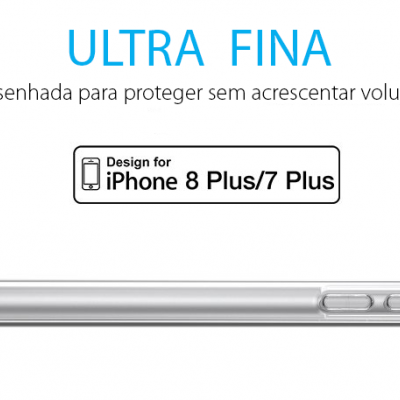 Capa transparente ultra fina para iPhone 8 Plus/7 Plus vista de lado