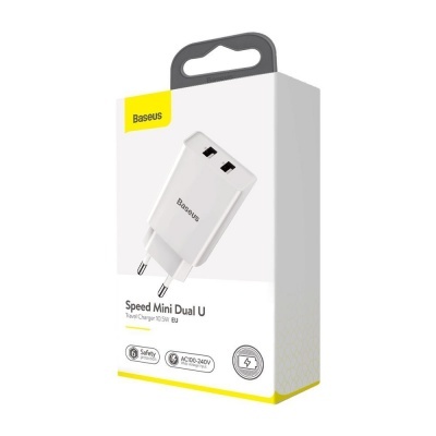 Carregador / Adaptador de corrente 2X USB Baseus Speed mini 10.5W