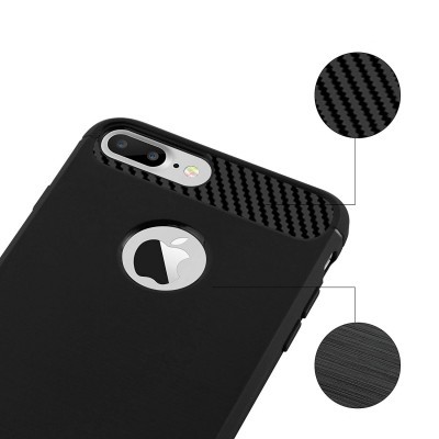 iPhone 7/8 Plus Capa Silicone Carbono Híbrida iPhone 7/8 Plus Capa Silicone Carbono Híbrida