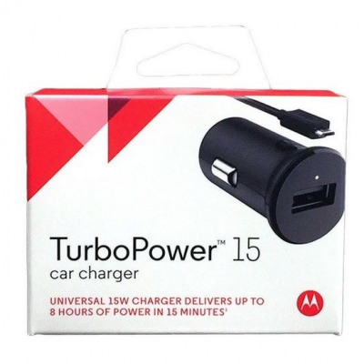 Carregador de isqueiro USB Motorola TurboPower 15 (Cabo Micro USB)
