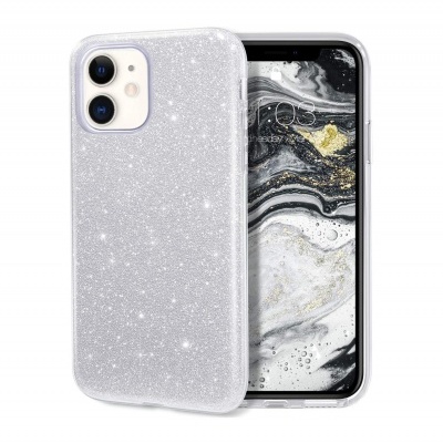 Capa de telemóvel brilhante prata para iPhone