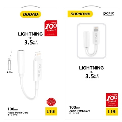 Adaptador Lightning para auscultadores de 3,5 mm Dudao Adaptador Lightning para auscultadores de 3,5 mm Dudao