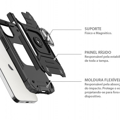 Capa Magnética Anti-shock Wozinsky Ring Armor para iPhone 12/12 Pro