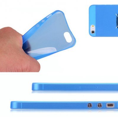 Capa protetora azul para smartphone flexível mostrada de vários ângulos