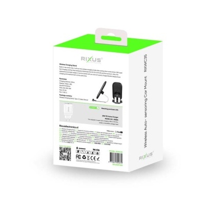 Suporte / Carregador sem fios 15W Rixus Qi Suporte / Carregador sem fios 15W Rixus Qi