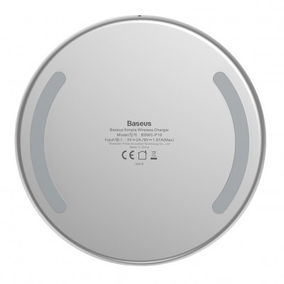 Base de Carregamento sem fios Qi Baseus Simple Pad 10W - Branco Base de Carregamento sem fios Qi Baseus Simple Pad 10W - Branco