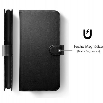 Capa Carteira Flip em Pele Genuína para iPhone 11 Pro Max Capa Carteira Flip em Pele Genuína para iPhone 11 Pro Max