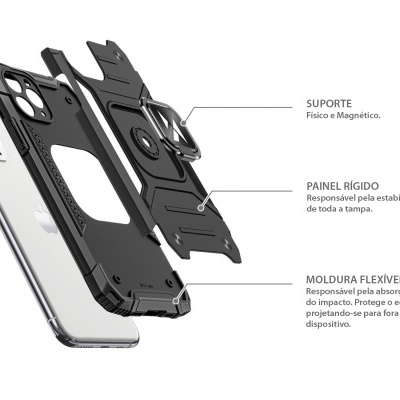 Capa Anti-shock Wozinsky Ring Armor Magnética para iPhone X/XS Capa Anti-shock Wozinsky Ring Armor Magnética para iPhone X/XS