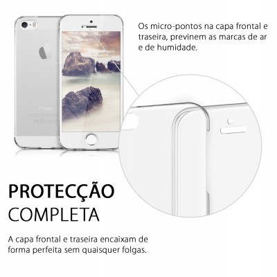 iPhone 5/5S/SE Capa 360º Silicone Transparente