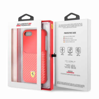 Capa Carbono Scuderia Ferrari para iPhone SE/8/7