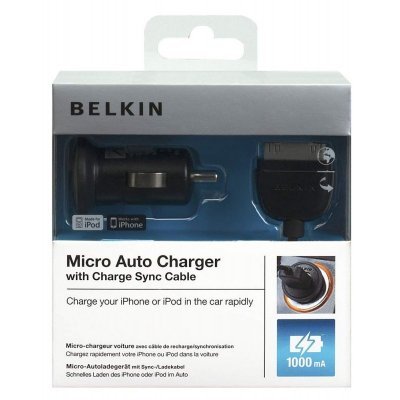 Carregador de isqueiro USB Belkin 1.0A + Cabo 30 Pinos Carregador de isqueiro USB Belkin 1.0A + Cabo 30 Pinos