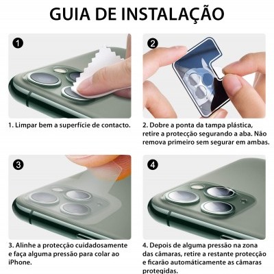 Películas de Protecção de Câmara Traseira em Vidro Temperado para iPhone 11 Pro/11 Pro Max