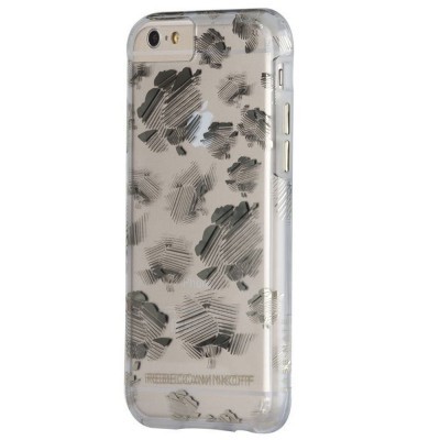 Capa transparente para smartphone com padrão de manchas pretas e cinzentas