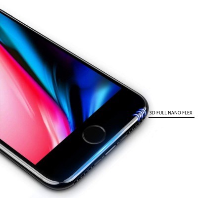 Película de Protecção Nano-Flex em Vidro Temperado 5D para iPhone SE/8/7/6