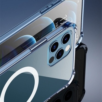 Capa Anti-Shock Magnética 100% Transparente para iPhone 12/12 Pro