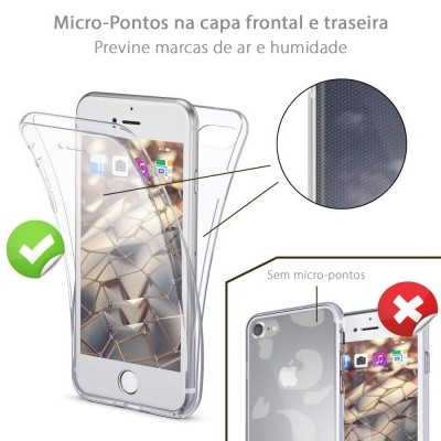 Capa 360º Silicone Transparente para iPhone SE/8/7 Capa 360º Silicone Transparente para iPhone SE/8/7