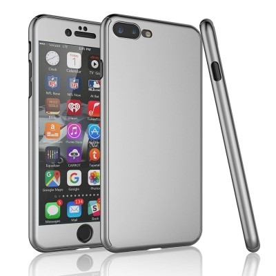 Smartphone cinzento de metal com ecrã e ícones de aplicações