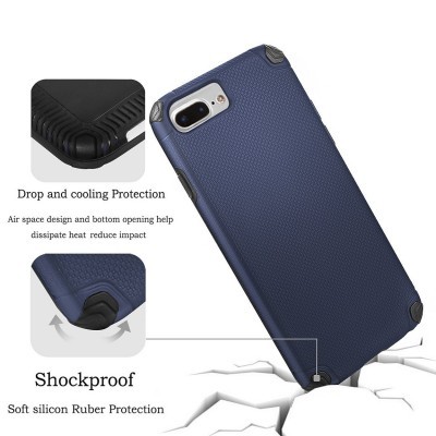 Capa protetora azul escuro para telemóvel com cantos reforçados e textura antiderrapante
